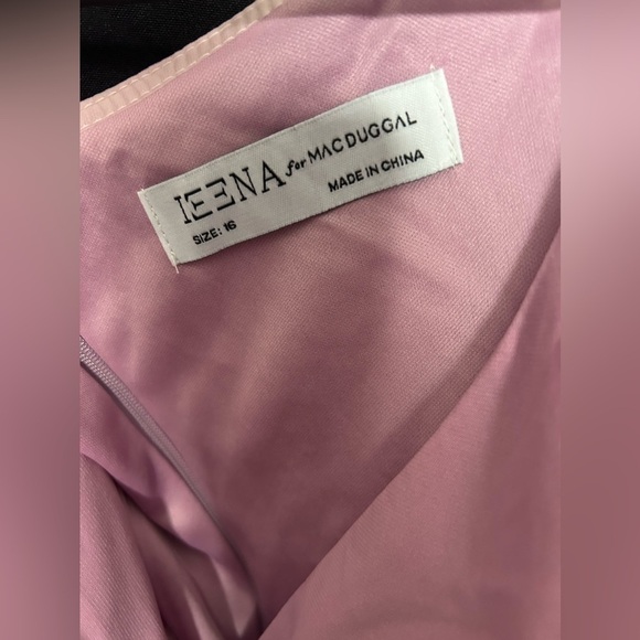 IEENA FOR MAC DUGGAL 26513 NWOT Ruched Stretch Jersey V-Neck Gown in Lilac - Picture 6 of 6